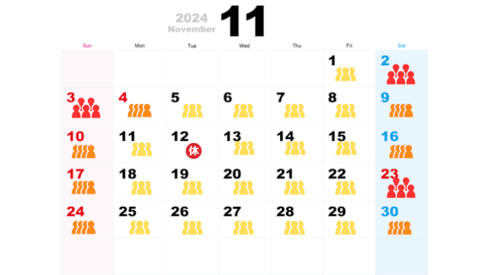 11月の混雑予想