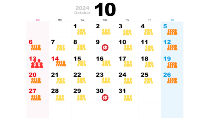 10月の混雑予想