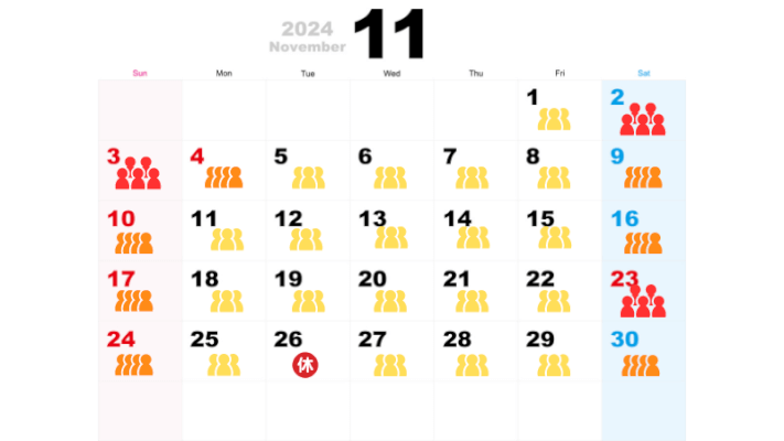 11月の混雑予想